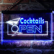 Bar Cocktails Open LED Light Sign - LED Gift Works