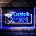 Bar Cocktails Open LED Light Sign - Way Up Gifts