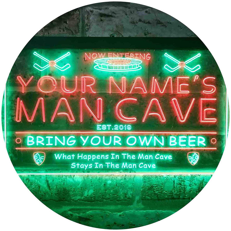Personalized Sports Hockey Theme Man Cave LED Light Sign - LED Gift Works