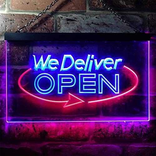 Open Delivery We Deliver LED Light Sign - Way Up Gifts