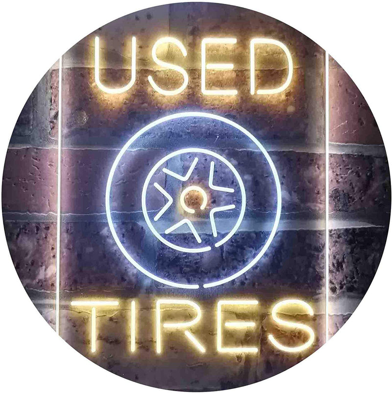 Auto Shop Car Garage Used Tires LED Light Sign - LED Gift Works