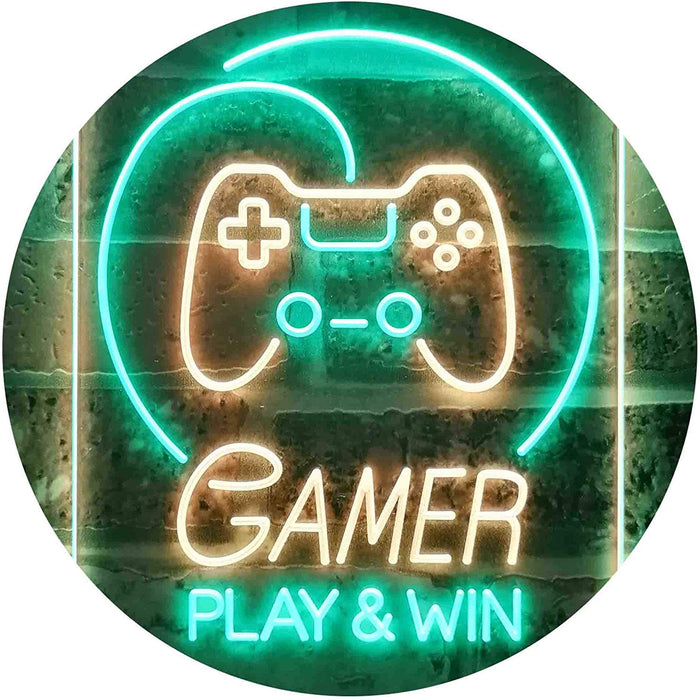 Gamer Play Win Game Room LED Light Sign - Way Up Gifts