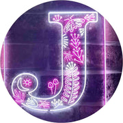 Family Name Letter J Monogram Initial LED Light Sign - LED Gift Works