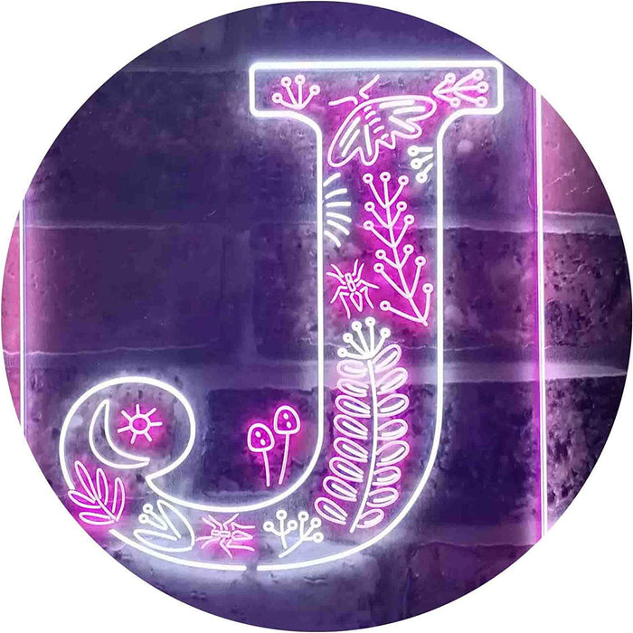Family Name Letter J Monogram Initial LED Light Sign - Way Up Gifts