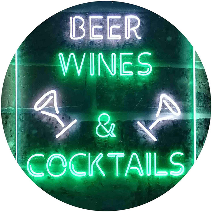 Beer Wine Cocktails LED Light Sign - Way Up Gifts