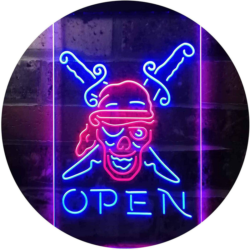 Beach Shop Pirate Open LED Light Sign - LED Gift Works