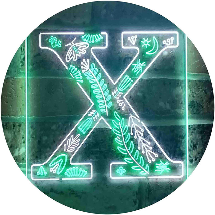 Family Name Letter X Monogram Initial LED Light Sign - Way Up Gifts
