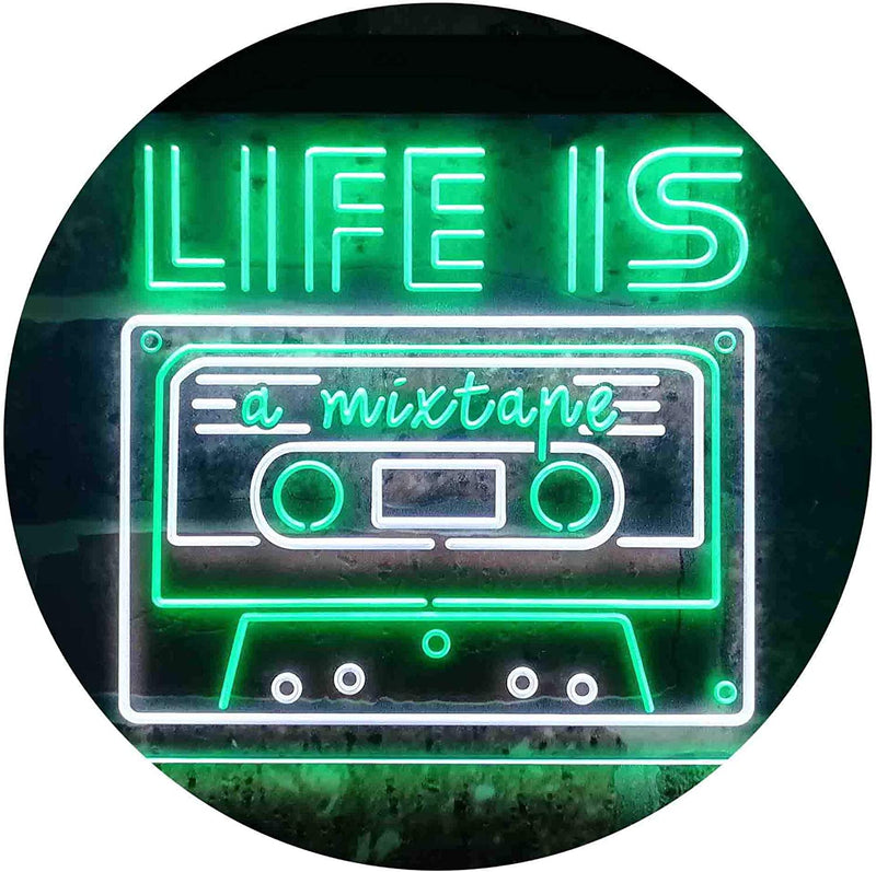 Life is a Mixtape Quotes Bedroom Decor LED Light Sign - LED Gift Works