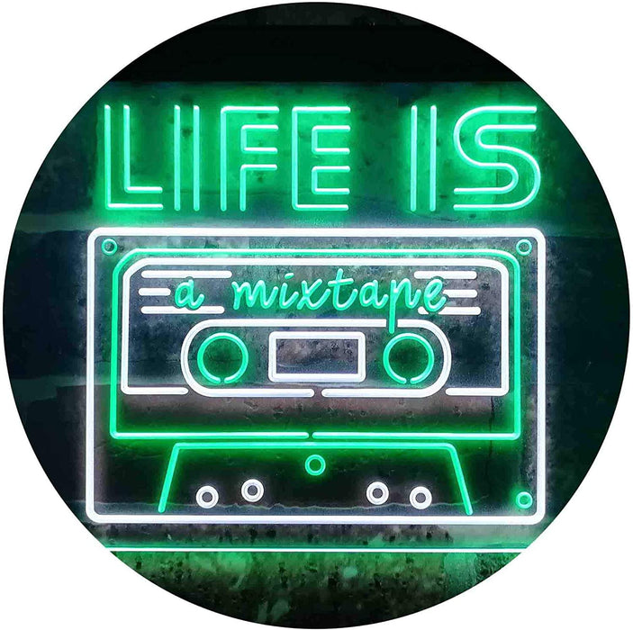 Life is a Mixtape Quotes Bedroom Decor LED Light Sign - Way Up Gifts