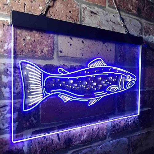 Trout Fish Bait Shop Fishing LED Light Sign - Way Up Gifts