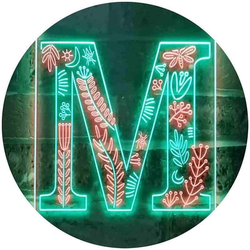 Family Name Letter M Initial Monogram LED Light Sign - LED Gift Works