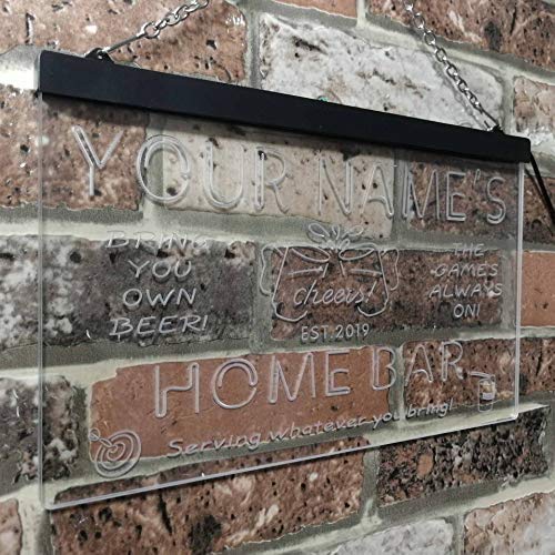 Personalized Beer Cheers Home Bar LED Light Sign - Way Up Gifts