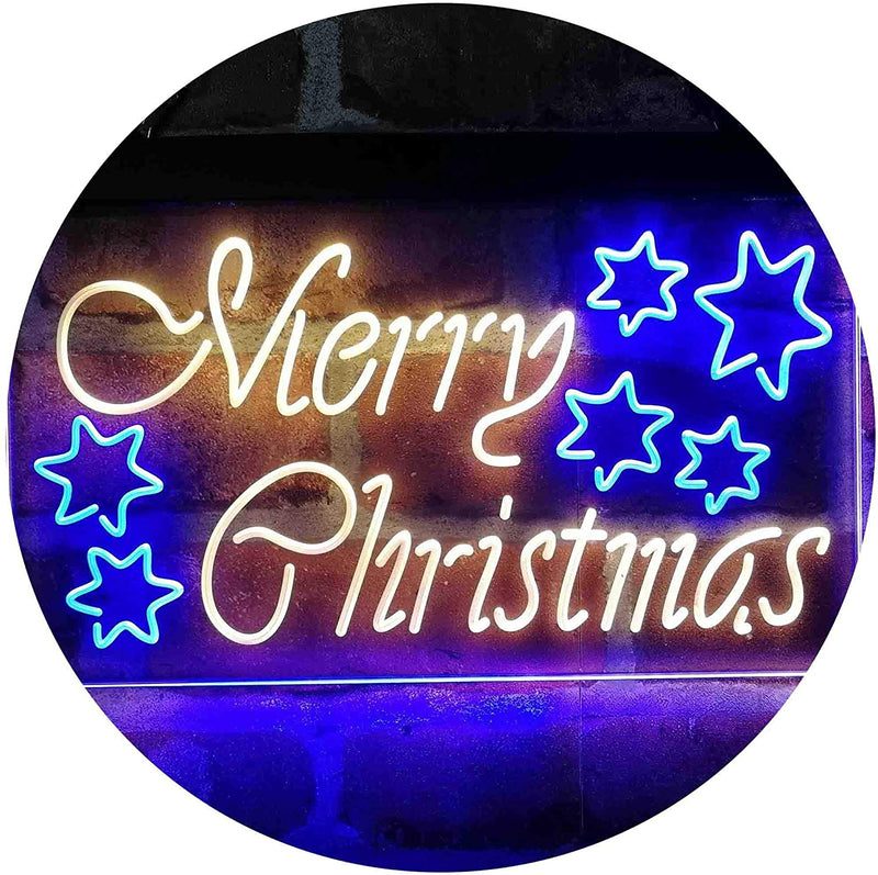 Merry Christmas Stars Decoration LED Light Sign - LED Gift Works