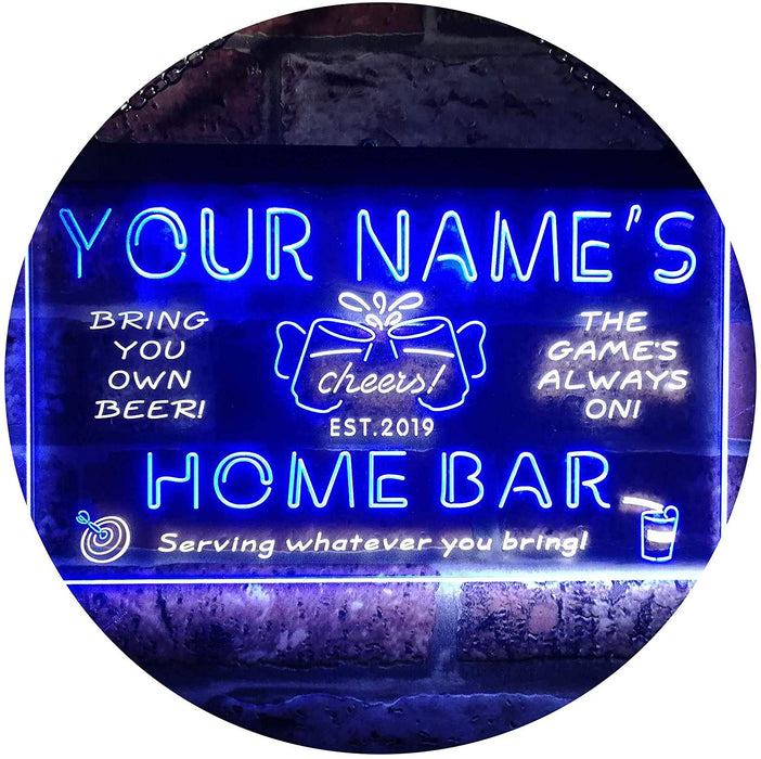 Personalized Beer Cheers Home Bar LED Light Sign - Way Up Gifts