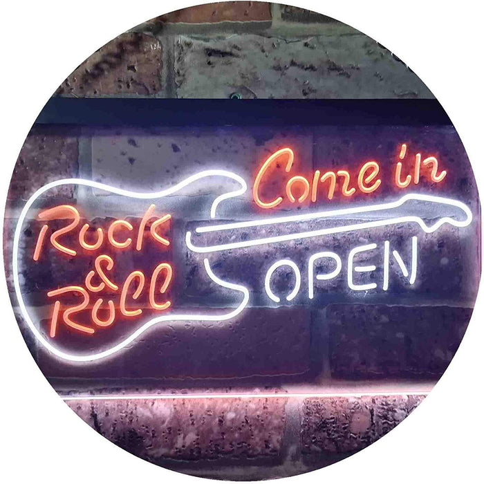Come in Open Guitar Rock & Roll LED Light Sign - Way Up Gifts