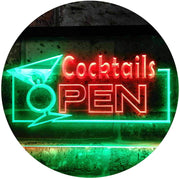 Bar Cocktails Open LED Light Sign - LED Gift Works