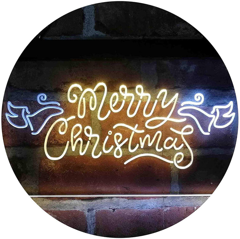 Merry Christmas Wing Decoration LED Light Sign - LED Gift Works