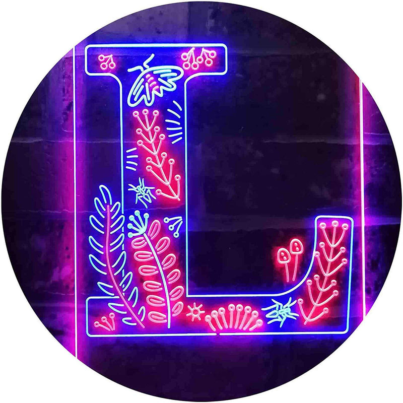 Family Name Letter L Monogram Initial LED Light Sign - LED Gift Works