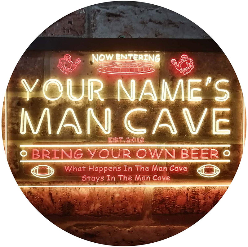 Personalized Sports Football Theme Man Cave LED Light Sign - LED Gift Works
