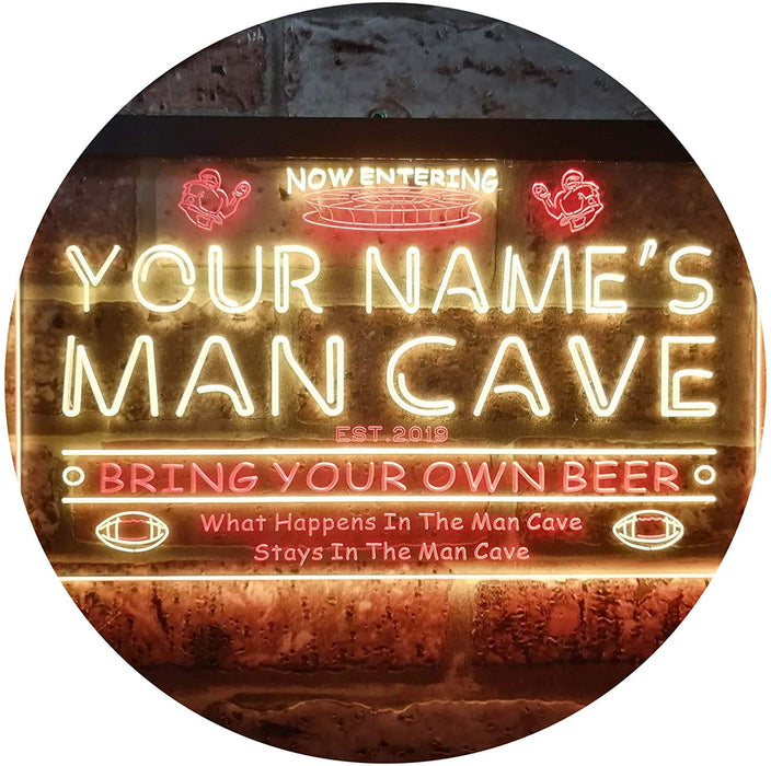 Personalized Sports Football Theme Man Cave LED Light Sign - Way Up Gifts