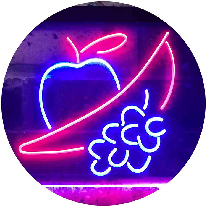 Apple Grapes Banana Grocery Fruit LED Light Sign - Way Up Gifts