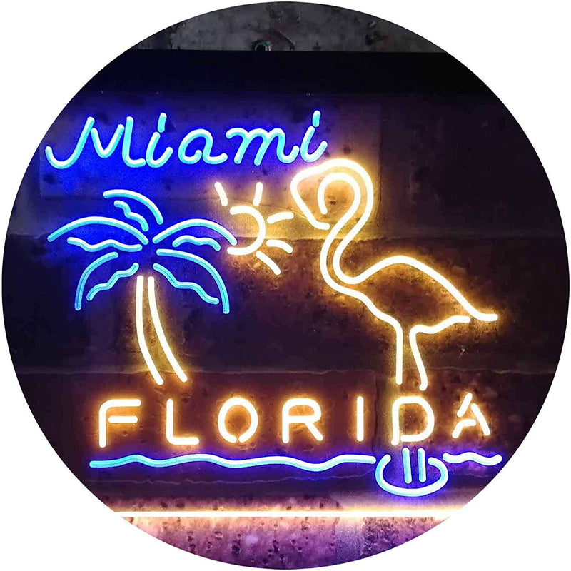 Miami Florida Flamingo LED Light Sign - LED Gift Works