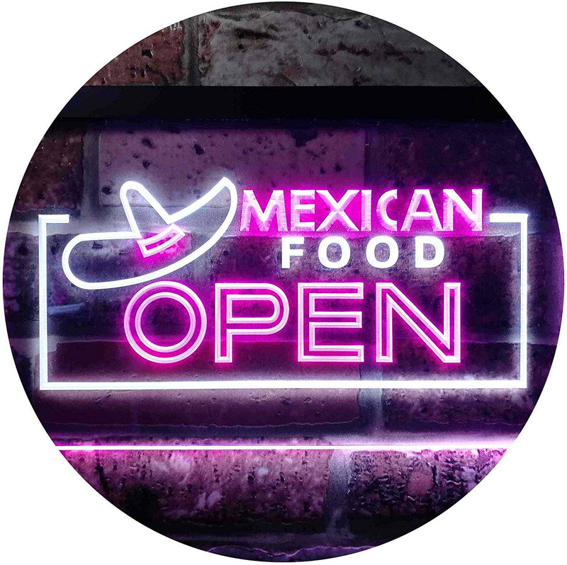 Restaurant Mexican Food Open LED Light Sign - LED Gift Works