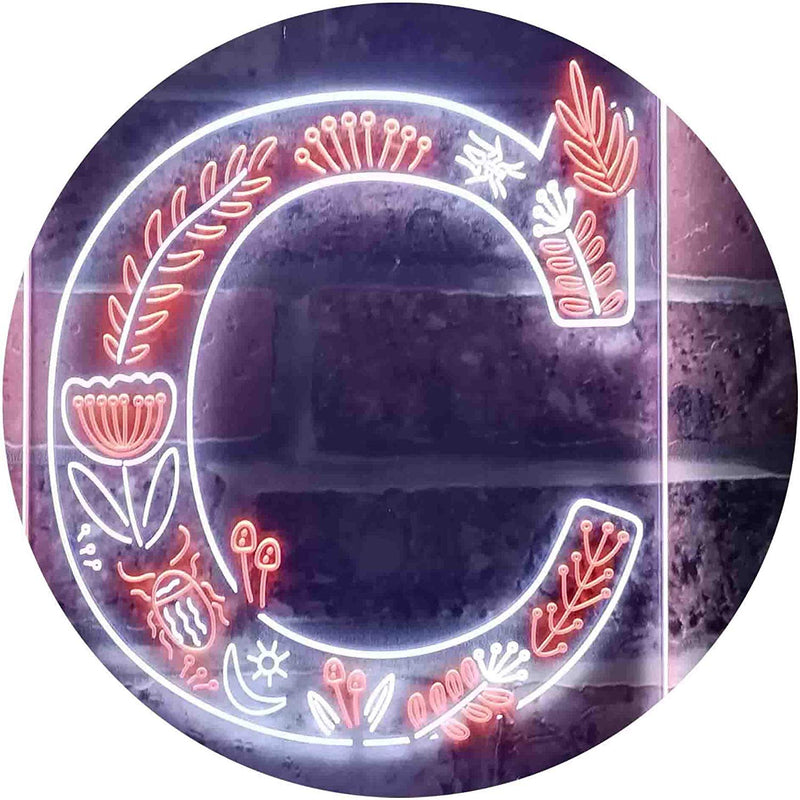 Family Name Letter C Monogram Initial LED Light Sign - LED Gift Works