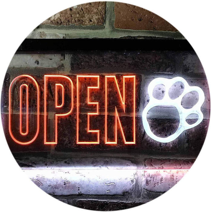 Open Paw Print Dog Grooming LED Light Sign - Way Up Gifts