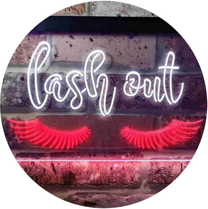 Eyelashes Lash Out Girl Room Beauty Decor LED Light Sign - LED Gift Works
