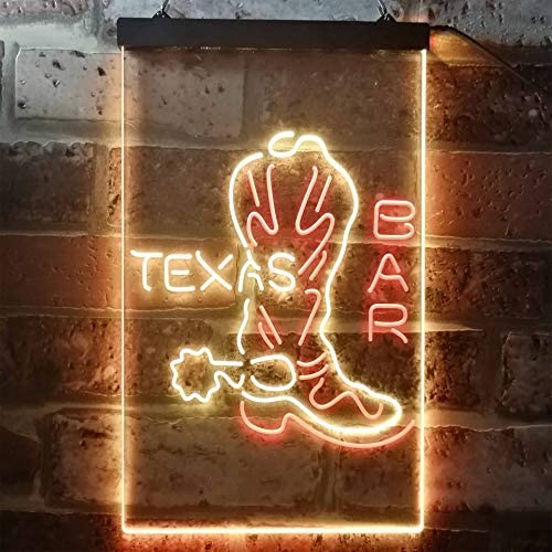 Cowboys Boots Texas Bar LED Light Sign - LED Gift Works