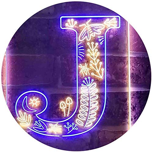 Family Name Letter J Monogram Initial LED Light Sign - Way Up Gifts