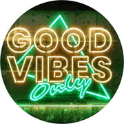 Good Vibes Only Triangle LED Light Sign - LED Gift Works