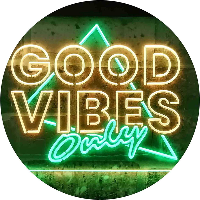 Good Vibes Only Triangle LED Light Sign - LED Gift Works
