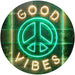 Good Vibes Peace Hippie Bedroom Decor LED Light Sign - Way Up Gifts