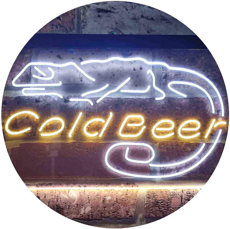 Lizard Cold Beer LED Light Sign - LED Gift Works