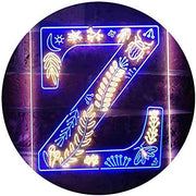Family Name Letter Z Monogram Initial LED Light Sign - LED Gift Works