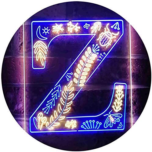 Family Name Letter Z Monogram Initial LED Light Sign - LED Gift Works