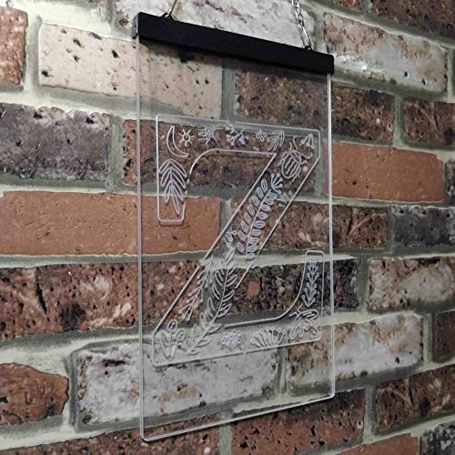 Family Name Letter Z Monogram Initial LED Light Sign - LED Gift Works