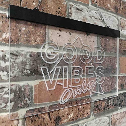 Good Vibes Only Triangle LED Light Sign - LED Gift Works