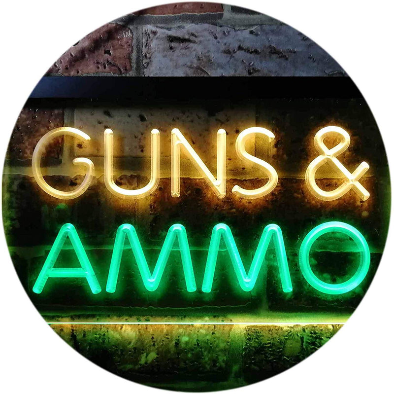 Guns Ammo LED Light Sign - LED Gift Works