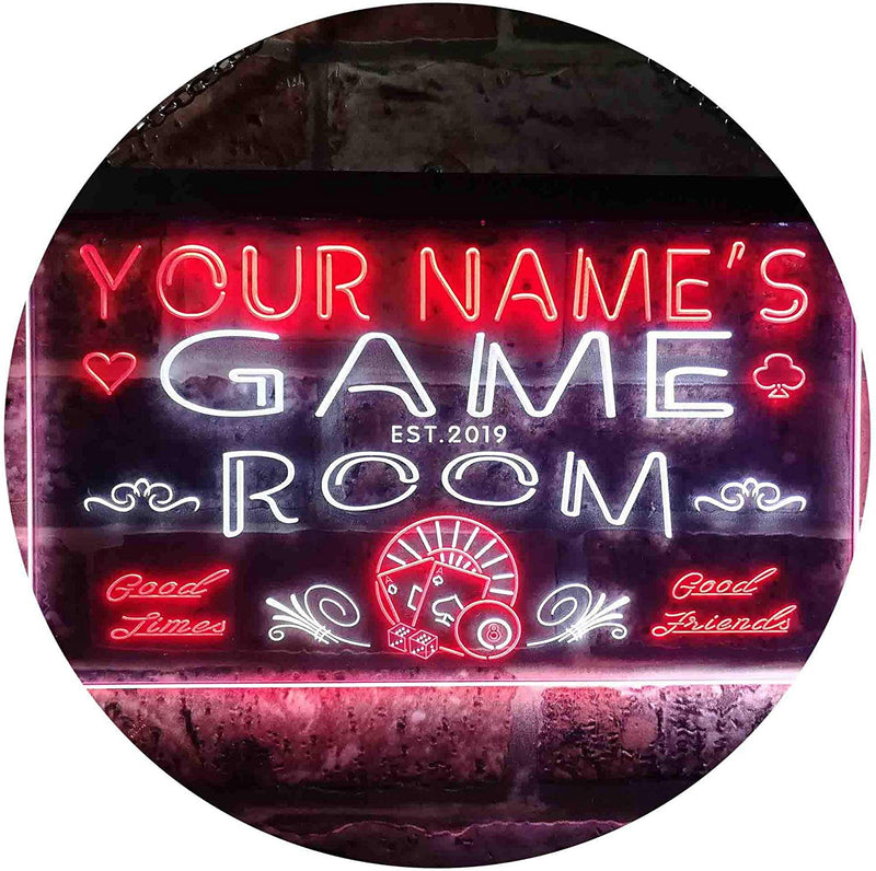 Personalized Game Room LED Light Sign - LED Gift Works