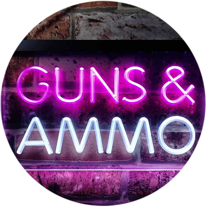 Guns Ammo LED Light Sign - LED Gift Works