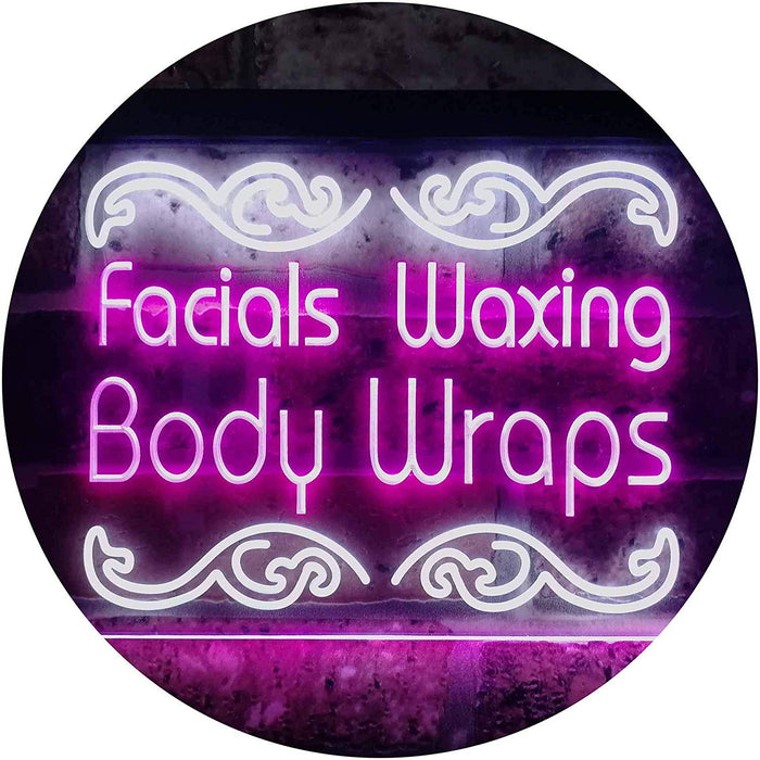 Facials Waxing Body Wraps LED Light Sign - Way Up Gifts