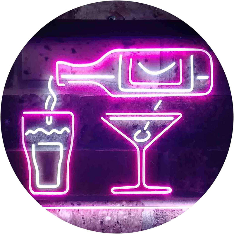 Wine Beer Shots Liquor Cocktails LED Light Sign - LED Gift Works