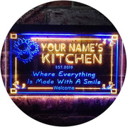 Personalized Home Kitchen Decor Made with Smile LED Light Sign - LED Gift Works