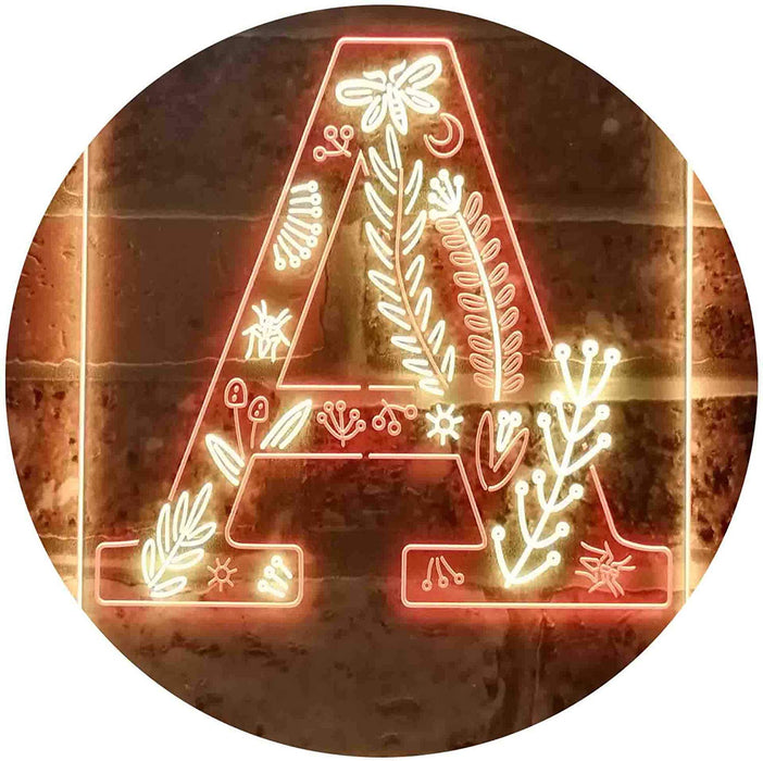Family Name Letter A Monogram Initial LED Light Sign - Way Up Gifts