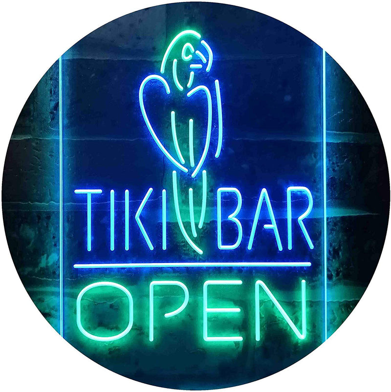Parrot Tiki Bar Open LED Light Sign - LED Gift Works