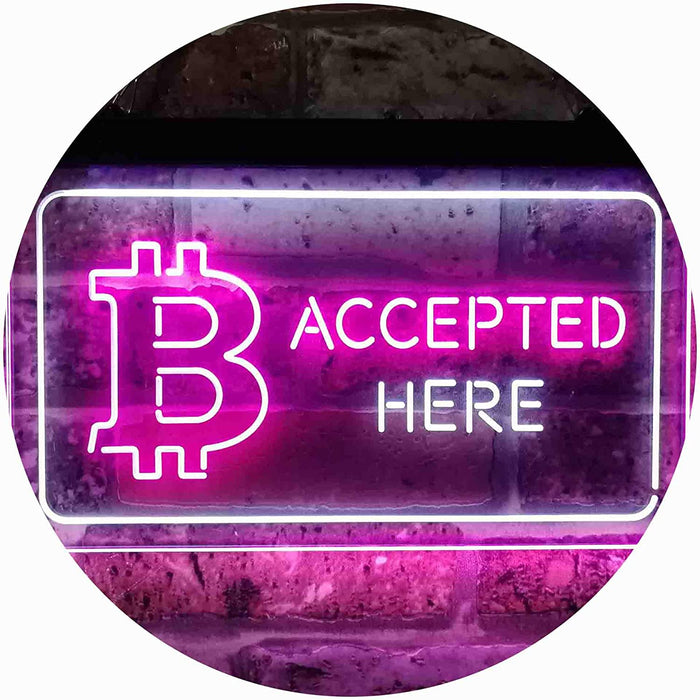 Bitcoin Accepted Here LED Light Sign - Way Up Gifts