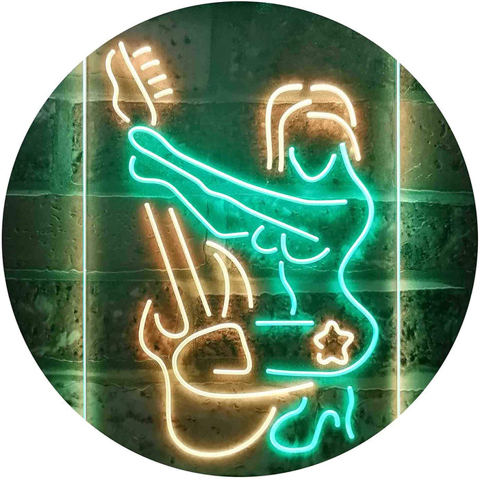 Sexy Girl Playing Guitar Music LED Light Sign - Way Up Gifts